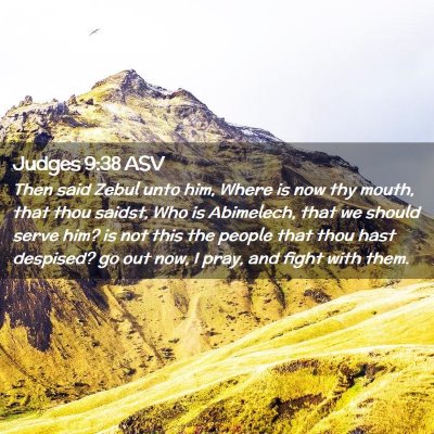 Picture 02 - Judges 9:38 ASV - Then said Zebul unto him, Where is now thy mouth, - Bible Verse Picture