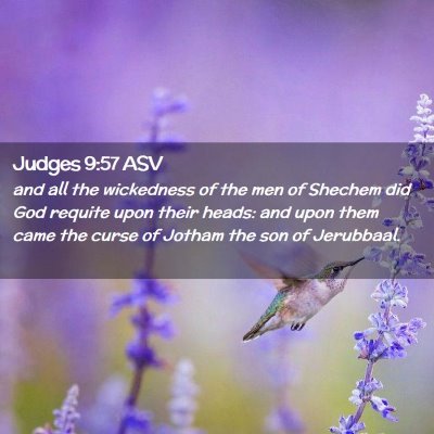 Picture 02 - Judges 9:57 ASV - and all the wickedness of the men of Shechem did - Bible Verse Picture