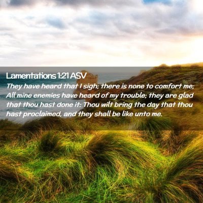 Picture 02 - Lamentations 1:21 ASV - They have heard that I sigh; there is none to - Bible Verse Picture