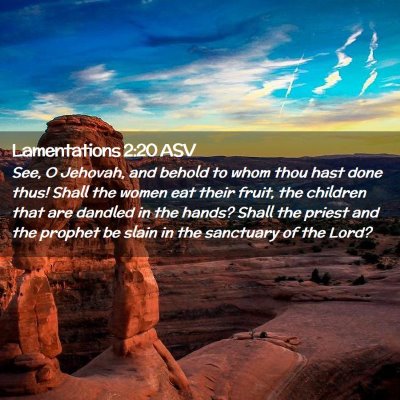Picture 02 - Lamentations 2:20 ASV - See, O Jehovah, and behold to whom thou hast done - Bible Verse Picture