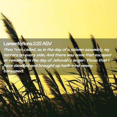 Picture 02 - Lamentations 2:22 ASV - Thou hast called, as in the day of a solemn - Bible Verse Picture