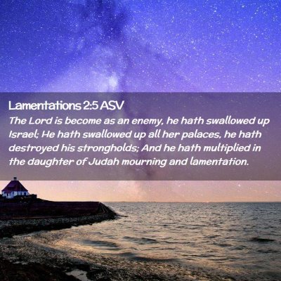 Picture 02 - Lamentations 2:5 ASV - The Lord is become as an enemy, he hath swallowed - Bible Verse Picture