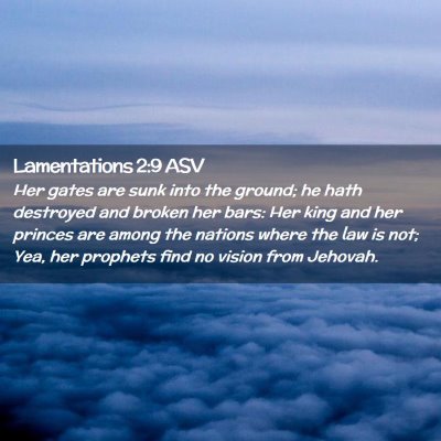 Picture 02 - Lamentations 2:9 ASV - Her gates are sunk into the ground; he hath - Bible Verse Picture