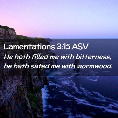 Picture 02 - Lamentations 3:15 ASV - He hath filled me with bitterness, he hath sated - Bible Verse Picture