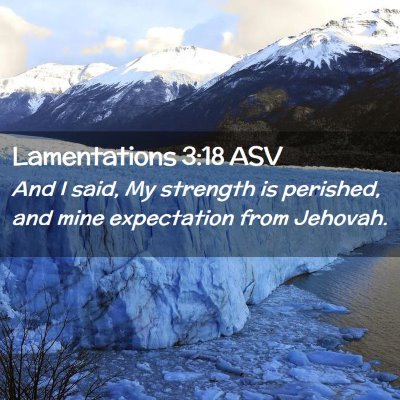 Picture 02 - Lamentations 3:18 ASV - And I said, My strength is perished, and mine - Bible Verse Picture