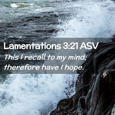 Picture 02 - Lamentations 3:21 ASV - This I recall to my mind; therefore have I - Bible Verse Picture