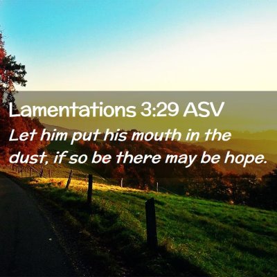 Picture 02 - Lamentations 3:29 ASV - Let him put his mouth in the dust, if so be there - Bible Verse Picture