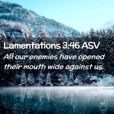 Picture 02 - Lamentations 3:46 ASV - All our enemies have opened their mouth wide - Bible Verse Picture