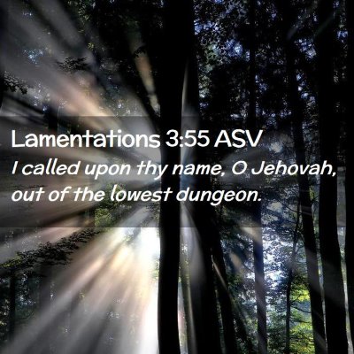 Picture 02 - Lamentations 3:55 ASV - I called upon thy name, O Jehovah, out of the - Bible Verse Picture