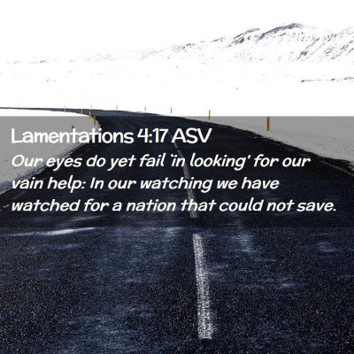 Picture 02 - Lamentations 4:17 ASV - Our eyes do yet fail `in looking' for our vain - Bible Verse Picture