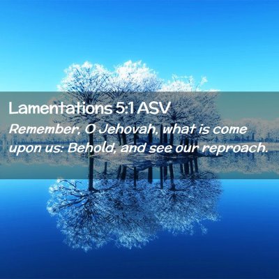 Picture 02 - Lamentations 5:1 ASV - Remember, O Jehovah, what is come upon us: - Bible Verse Picture