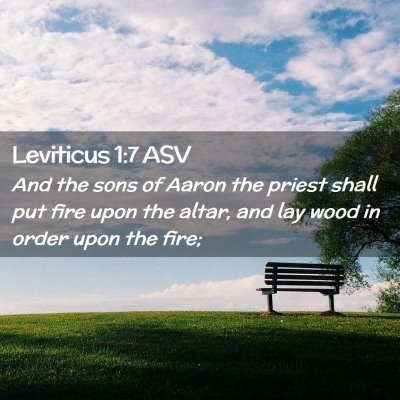 Picture 02 - Leviticus 1:7 ASV - And the sons of Aaron the priest shall put fire - Bible Verse Picture