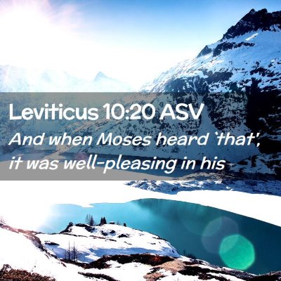 Picture 02 - Leviticus 10:20 ASV - And when Moses heard `that', it was well-pleasing - Bible Verse Picture