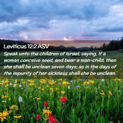 Picture 02 - Leviticus 12:2 ASV - Speak unto the children of Israel, saying, If a - Bible Verse Picture