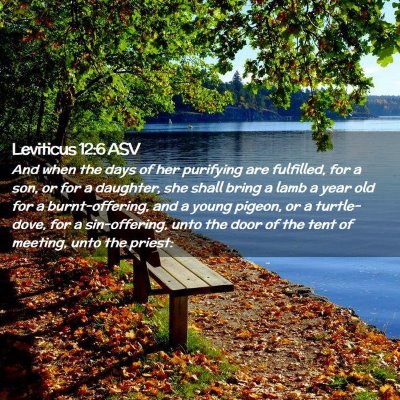 Picture 02 - Leviticus 12:6 ASV - And when the days of her purifying are fulfilled, - Bible Verse Picture