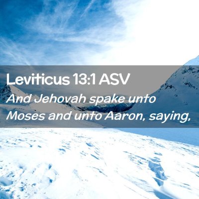 Picture 02 - Leviticus 13:1 ASV - And Jehovah spake unto Moses and unto Aaron, - Bible Verse Picture