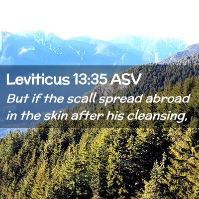 Picture 02 - Leviticus 13:35 ASV - But if the scall spread abroad in the skin after - Bible Verse Picture