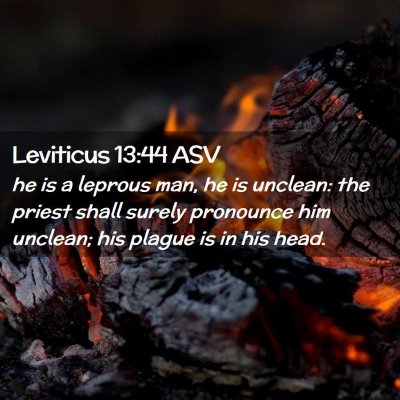Picture 02 - Leviticus 13:44 ASV - he is a leprous man, he is unclean: the priest - Bible Verse Picture