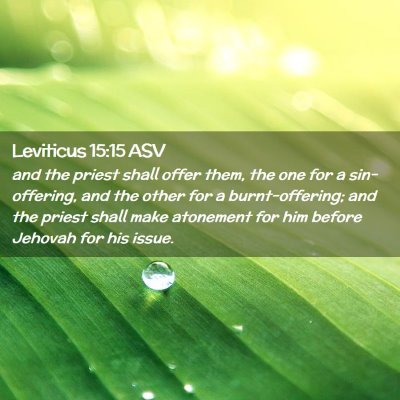 Picture 02 - Leviticus 15:15 ASV - and the priest shall offer them, the one for a - Bible Verse Picture