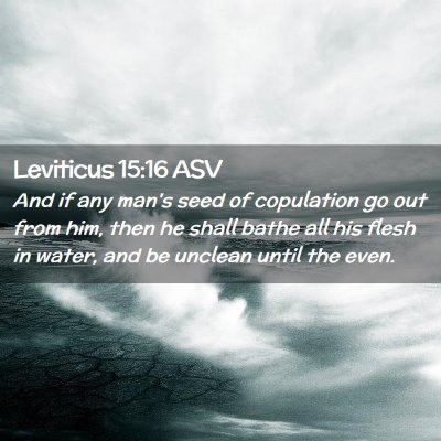 Picture 02 - Leviticus 15:16 ASV - And if any man's seed of copulation go out from - Bible Verse Picture