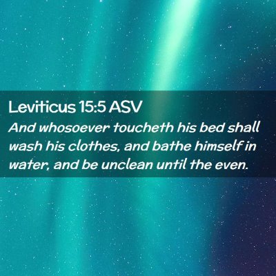 Picture 02 - Leviticus 15:5 ASV - And whosoever toucheth his bed shall wash his - Bible Verse Picture
