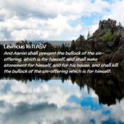 Picture 02 - Leviticus 16:11 ASV - And Aaron shall present the bullock of the - Bible Verse Picture