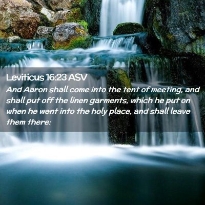 Picture 02 - Leviticus 16:23 ASV - And Aaron shall come into the tent of meeting, - Bible Verse Picture