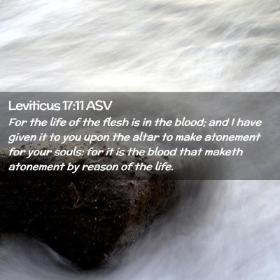 Picture 02 - Leviticus 17:11 ASV - For the life of the flesh is in the blood; and I - Bible Verse Picture