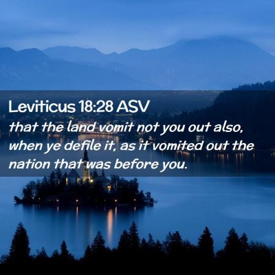 Picture 02 - Leviticus 18:28 ASV - that the land vomit not you out also, when ye - Bible Verse Picture