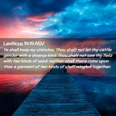 Picture 02 - Leviticus 19:19 ASV - Ye shall keep my statutes. Thou shalt not let thy - Bible Verse Picture