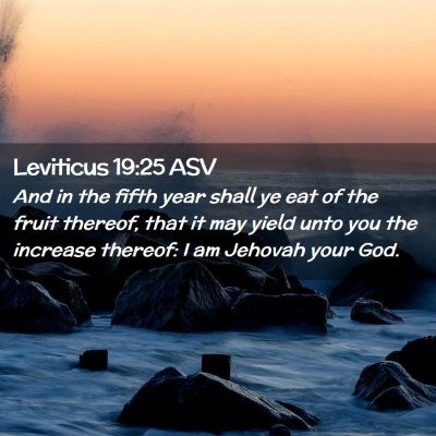 Picture 02 - Leviticus 19:25 ASV - And in the fifth year shall ye eat of the fruit - Bible Verse Picture