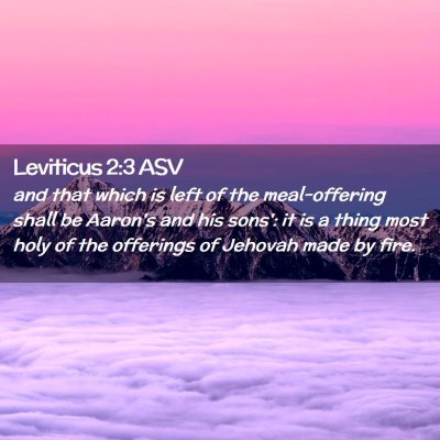 Picture 02 - Leviticus 2:3 ASV - and that which is left of the meal-offering shall - Bible Verse Picture