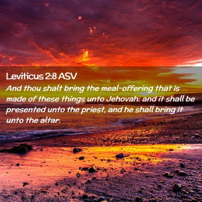 Picture 02 - Leviticus 2:8 ASV - And thou shalt bring the meal-offering that is - Bible Verse Picture