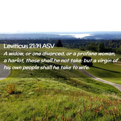 Picture 02 - Leviticus 21:14 ASV - A widow, or one divorced, or a profane woman, a - Bible Verse Picture