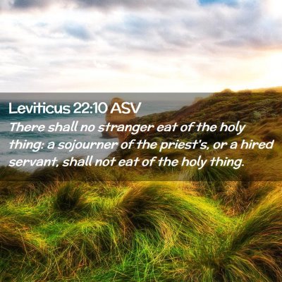 Picture 02 - Leviticus 22:10 ASV - There shall no stranger eat of the holy thing: a - Bible Verse Picture