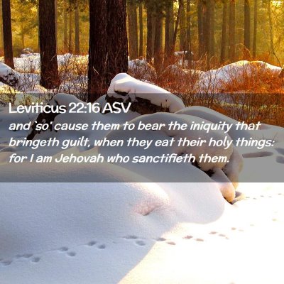 Picture 02 - Leviticus 22:16 ASV - and `so' cause them to bear the iniquity that - Bible Verse Picture