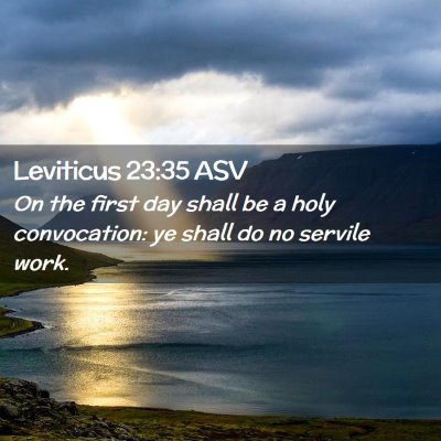 Picture 02 - Leviticus 23:35 ASV - On the first day shall be a holy convocation: ye - Bible Verse Picture