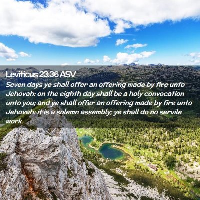 Picture 02 - Leviticus 23:36 ASV - Seven days ye shall offer an offering made by - Bible Verse Picture