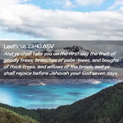 Picture 02 - Leviticus 23:40 ASV - And ye shall take you on the first day the fruit - Bible Verse Picture