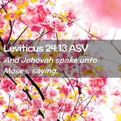 Picture 02 - Leviticus 24:13 ASV - And Jehovah spake unto Moses, - Bible Verse Picture
