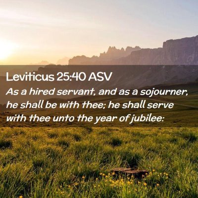 Picture 02 - Leviticus 25:40 ASV - As a hired servant, and as a sojourner, he shall - Bible Verse Picture