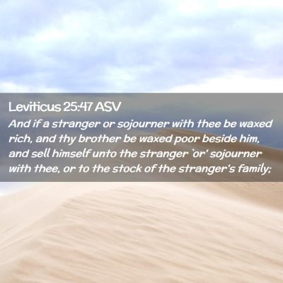 Picture 02 - Leviticus 25:47 ASV - And if a stranger or sojourner with thee be waxed - Bible Verse Picture