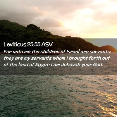 Picture 02 - Leviticus 25:55 ASV - For unto me the children of Israel are servants; - Bible Verse Picture