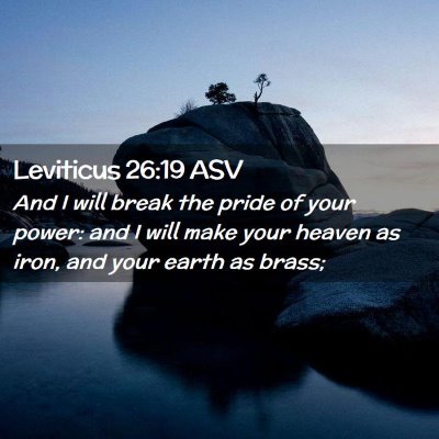 Picture 02 - Leviticus 26:19 ASV - And I will break the pride of your power: and I - Bible Verse Picture