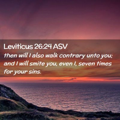 Picture 02 - Leviticus 26:24 ASV - then will I also walk contrary unto you; and I - Bible Verse Picture