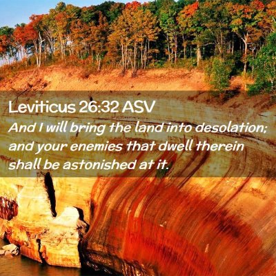 Picture 02 - Leviticus 26:32 ASV - And I will bring the land into desolation; and - Bible Verse Picture