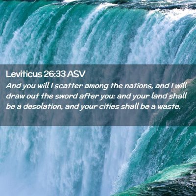 Picture 02 - Leviticus 26:33 ASV - And you will I scatter among the nations, and I - Bible Verse Picture