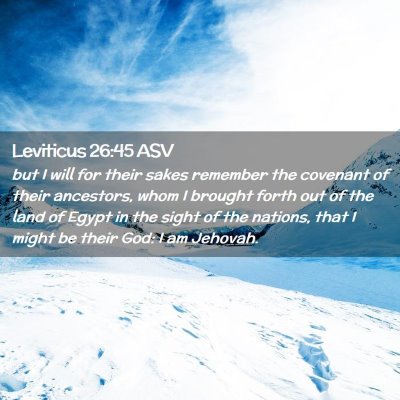 Picture 02 - Leviticus 26:45 ASV - but I will for their sakes remember the covenant - Bible Verse Picture