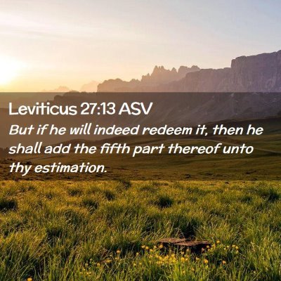 Picture 02 - Leviticus 27:13 ASV - But if he will indeed redeem it, then he shall - Bible Verse Picture