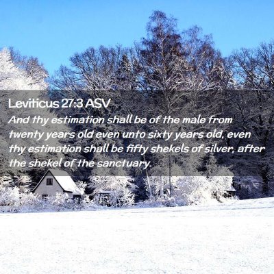 Picture 02 - Leviticus 27:3 ASV - And thy estimation shall be of the male from - Bible Verse Picture
